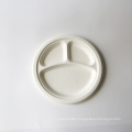 10`` 3 compartment round plate bagasse plates